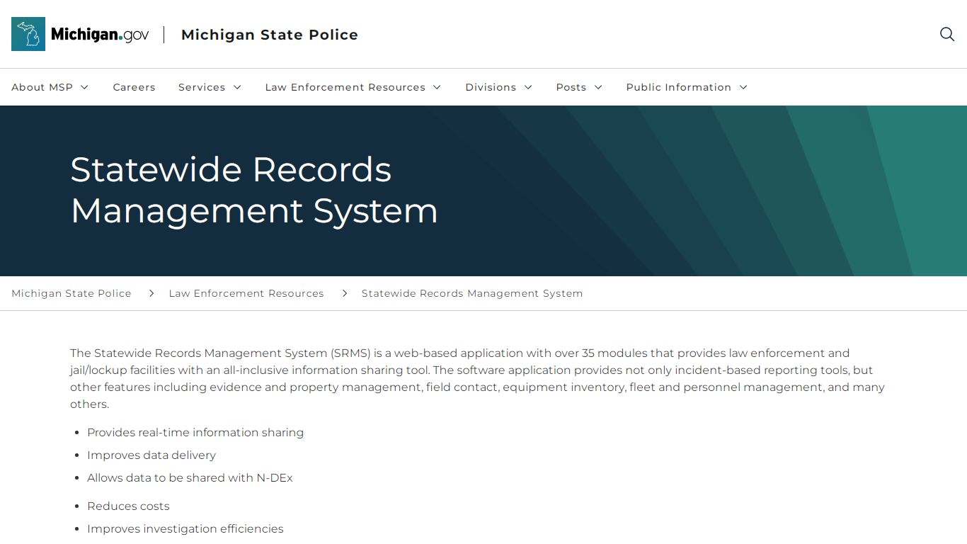 Statewide Records Management System - Michigan